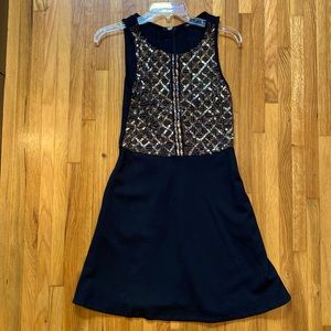 Black Party Dress with Beaded Top